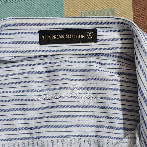 Louis Philippe Men's White Slim Fit Stripe Full Sleeve Premium Cotton Shirt - Picture 5 of 6